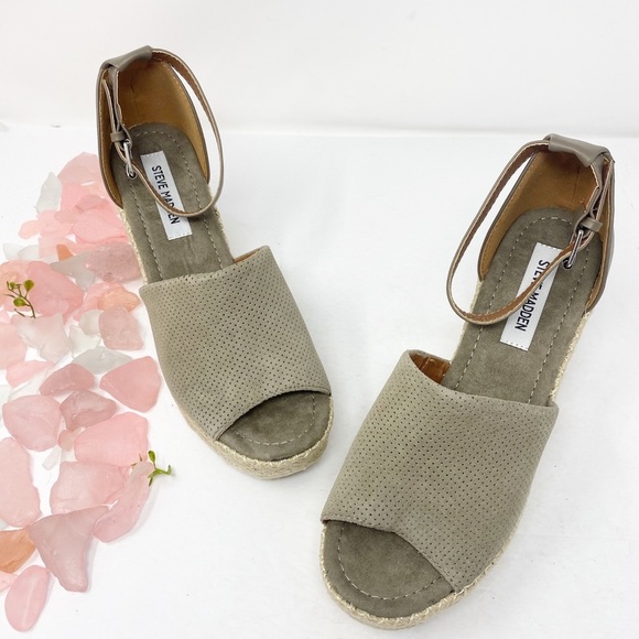 Steve Madden Josey Leather Platform Wedges Sandals Size 10 - Picture 4 of 6